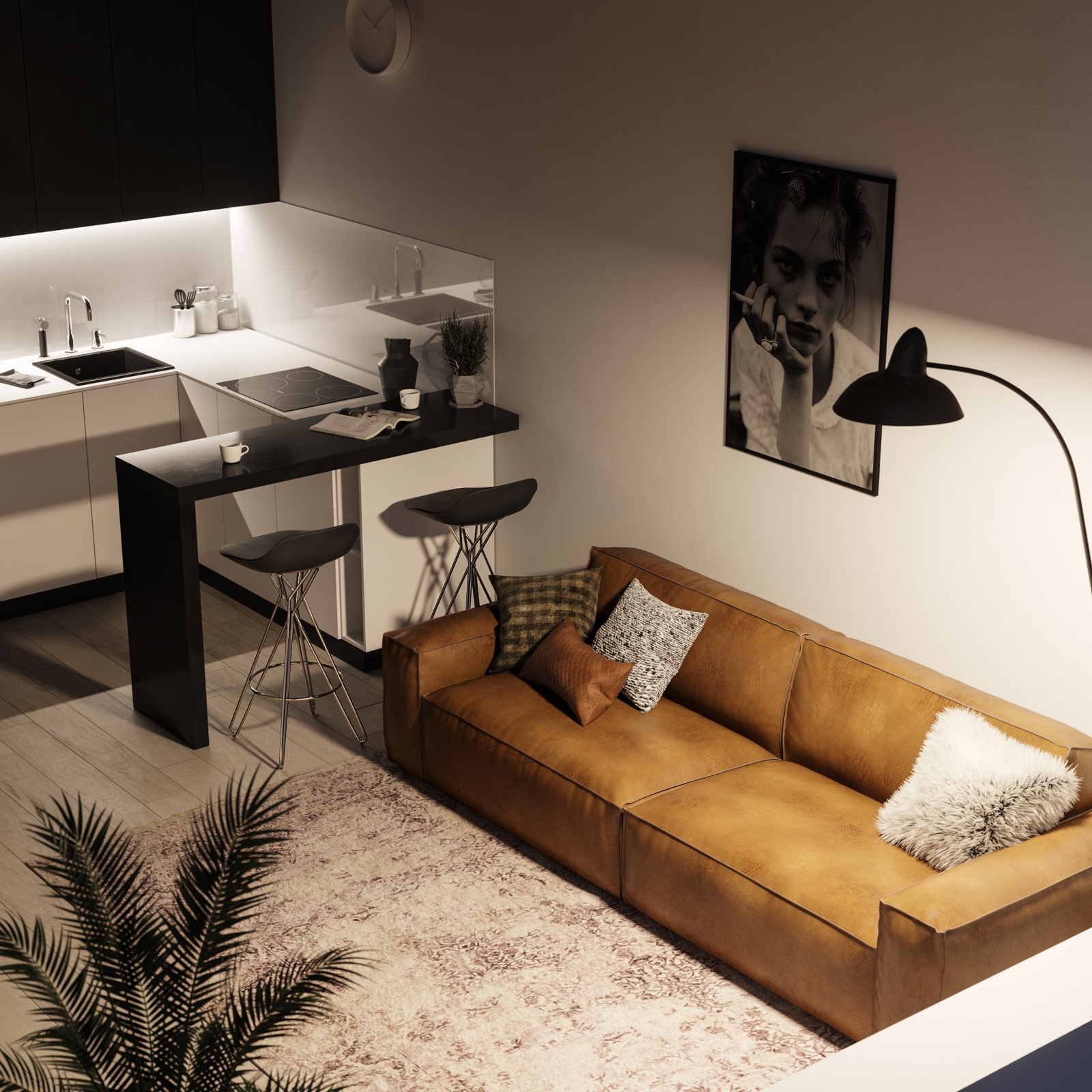 Black & White — дизайн-проект квартиры в Москве, Brench Architects