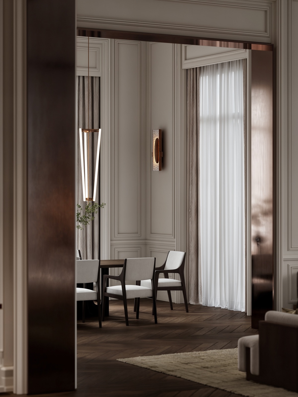 Hamovniki Penthouse — обеденная зона, дизайн-проект квартиры