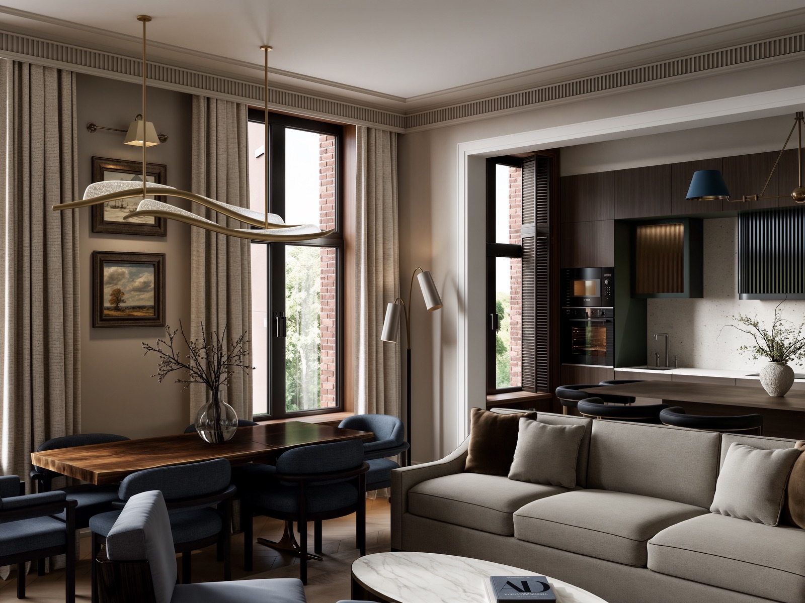 Levshunskiy — дизайн-проект квартиры в Москве, Brench Architects