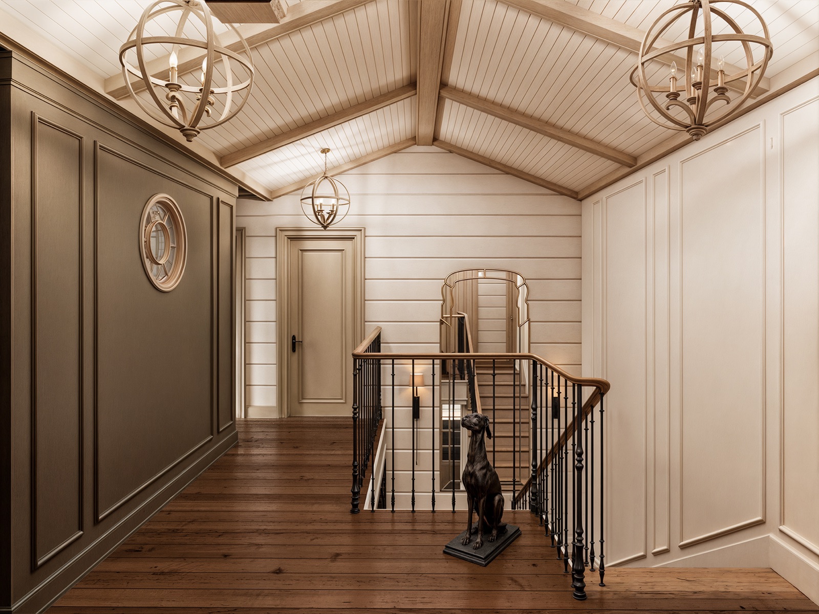 WOODEN HOUSE — холл второго этажа, дизайн-проект дома